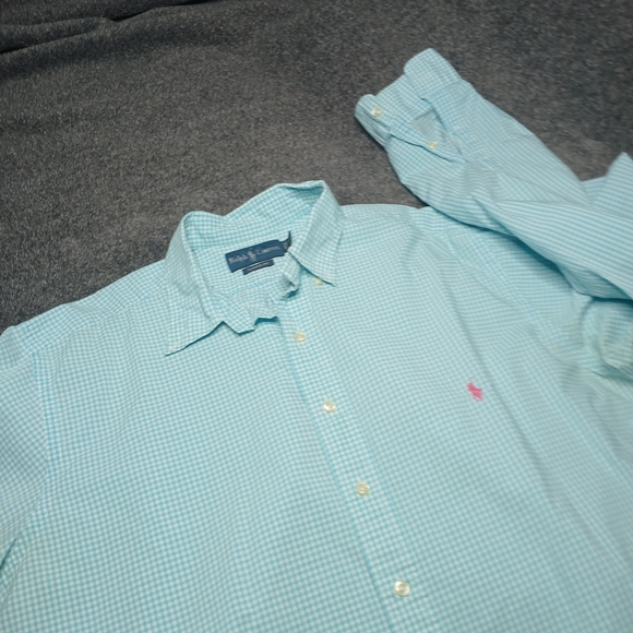 Ralph Lauren Classic Fit Gingham Button Down Shirt XLT Tall - Picture 2 of 13